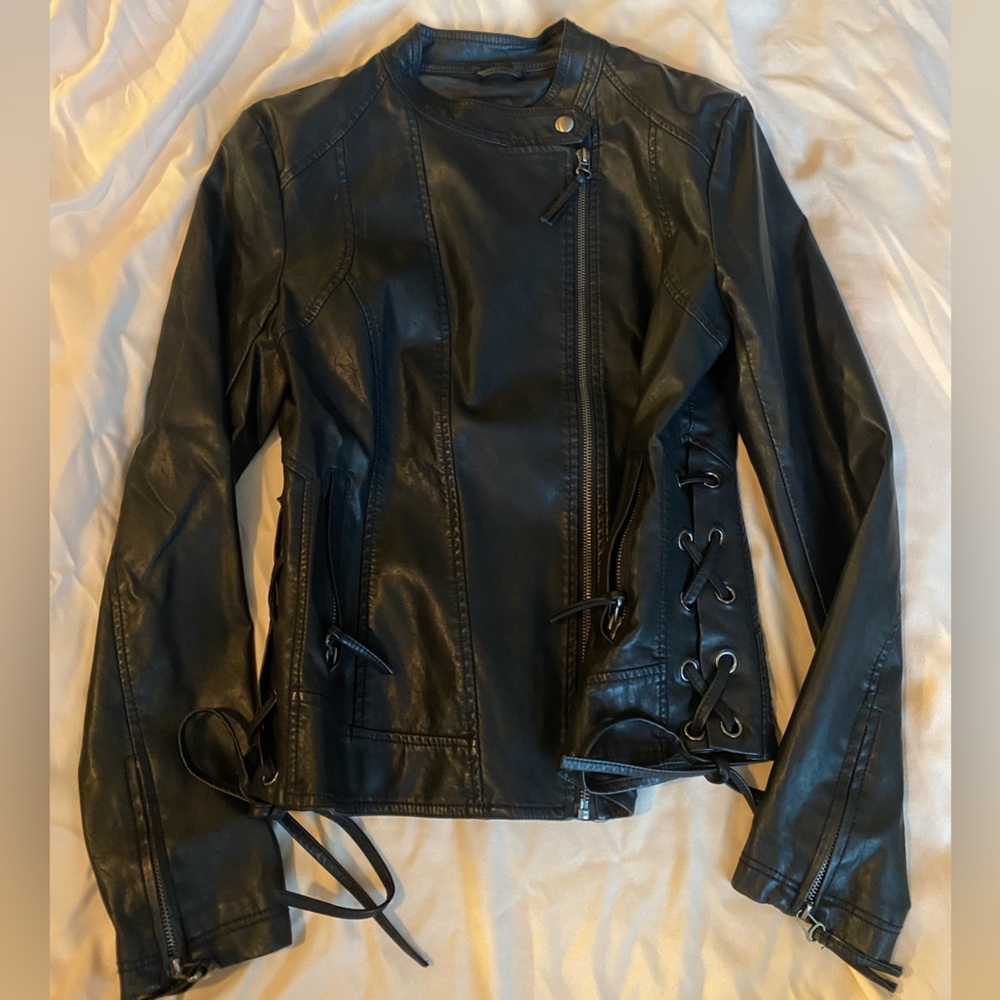 Black leather jacket